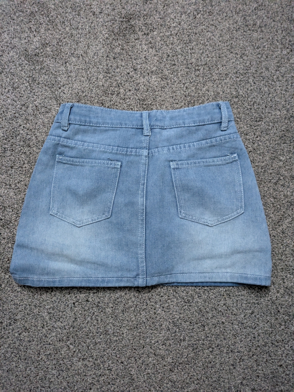 BRAND NEW Rainbow Shops Blue Denim Mini Skirt with Star Studs - Picture 2 of 4